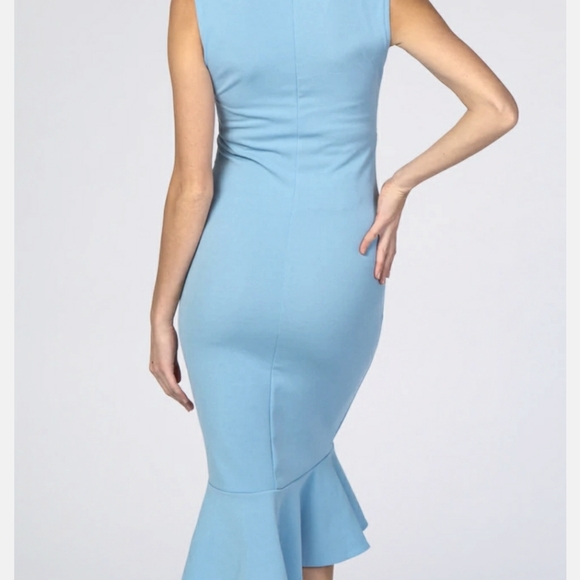 PinkBlush Fitted Maternity Midi Dress - Picture 5 of 8